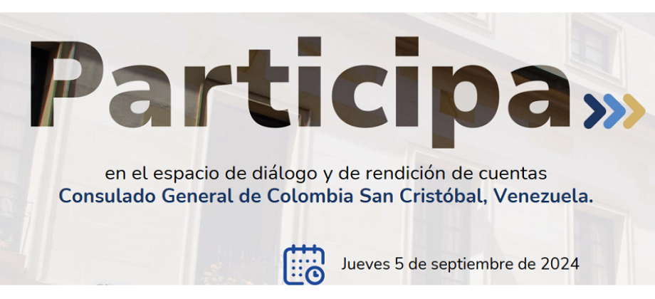 Convocatoria: rendición cuentas del Consulado de Colombia en San Cristóbal, Venezuela